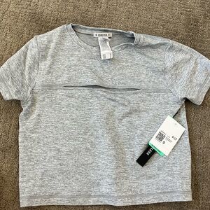 Forever 21 Heather Grey Cutout Work Out Crop Top - NWT - Size S